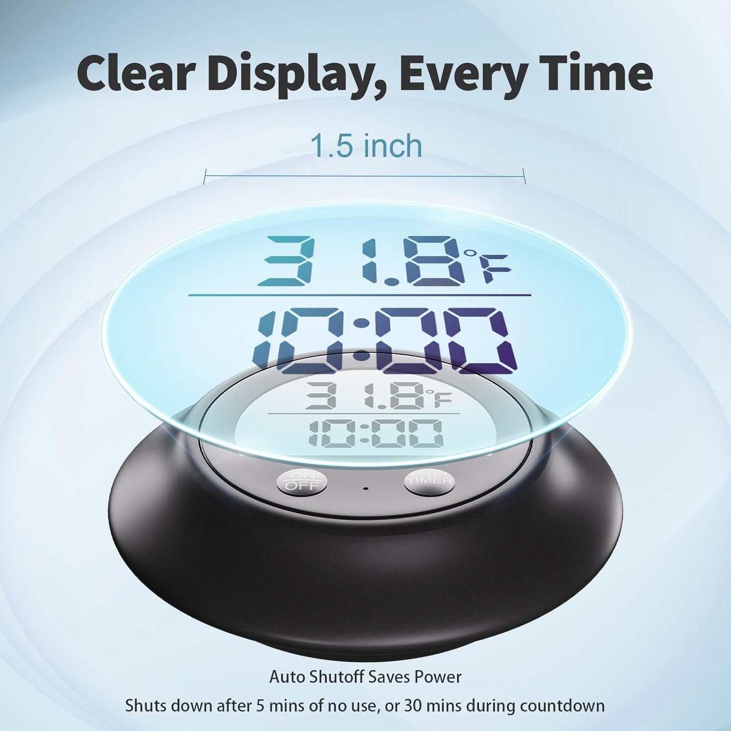 Silicone Cover Ice Bath Thermometer with Timer, Waterproof Floating Water Thermometer for Cold Plunge, Works with Ice Bath Tub Hot Tub Accurate Recovery(Black)