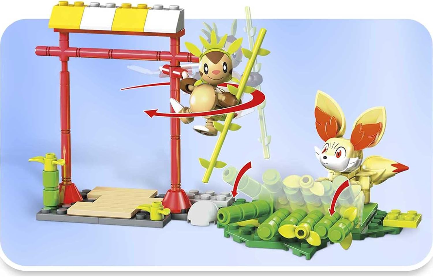 Mega Construx Pokemon Chespin vs. Fennekin Construction Set with Character Figures, Building Toys for Kids (131 Pieces)
