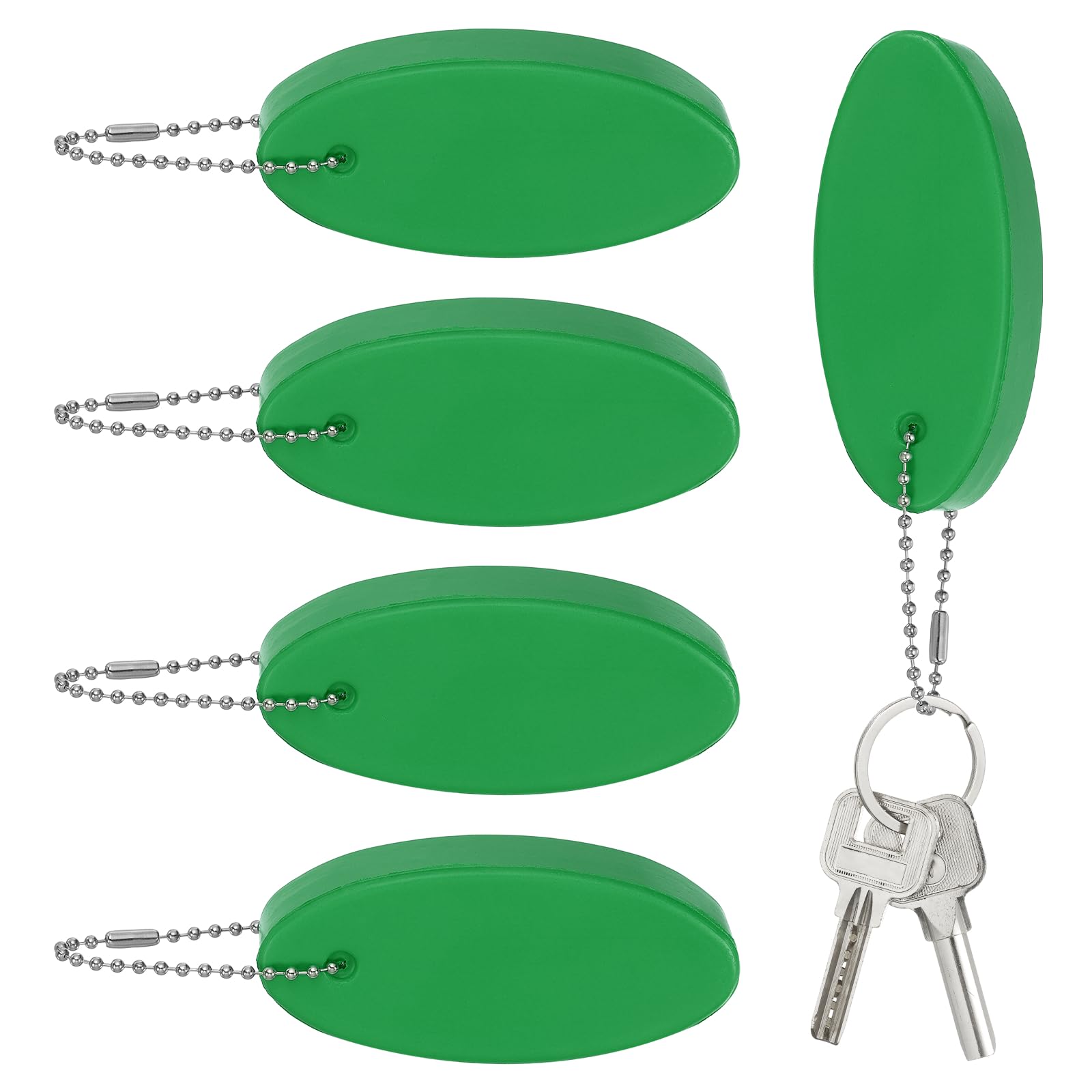 YELARXI Floating Keychain, Bright Color Key Float Keyring Holder Waterproof Float Boat Keys Pendant 5Pcs & Dark Green-Fitting For(Boating/Fishing/Swimming/Kayak/Water Sports)