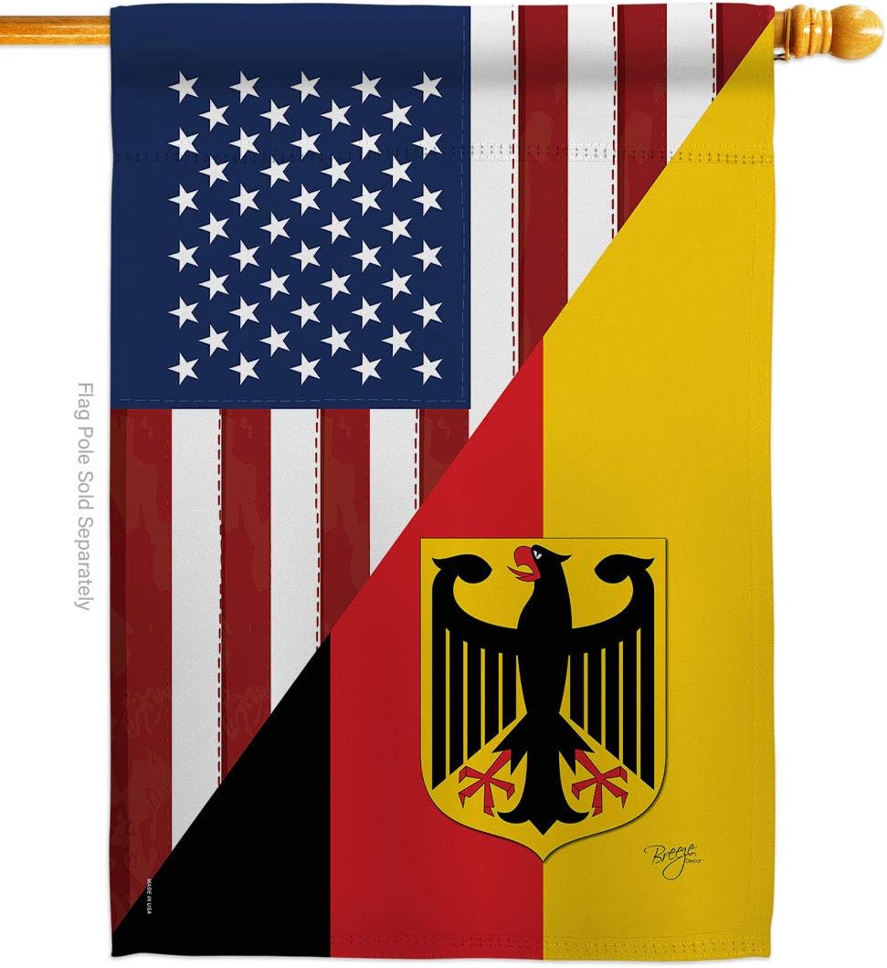 Breeze Decor - US German Friendship Flags of The World - Everyday Impressions Decorative Vertical House Flag 28" x 40" Printed in USA