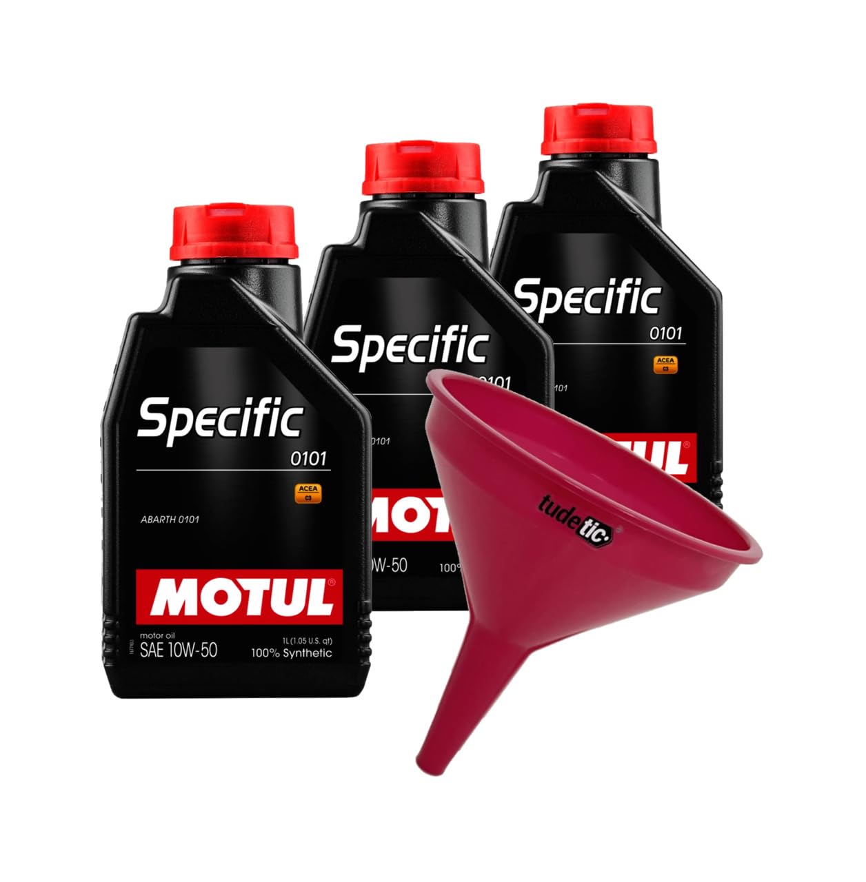 Kit de 3X Aceite de Motor + Embudo Specific 0101 10W-50 1L KT-308