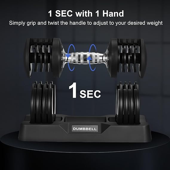 Adjustable Dumbbell Set, 5-in-1 Free Weight Dumbbell for Home Gym
