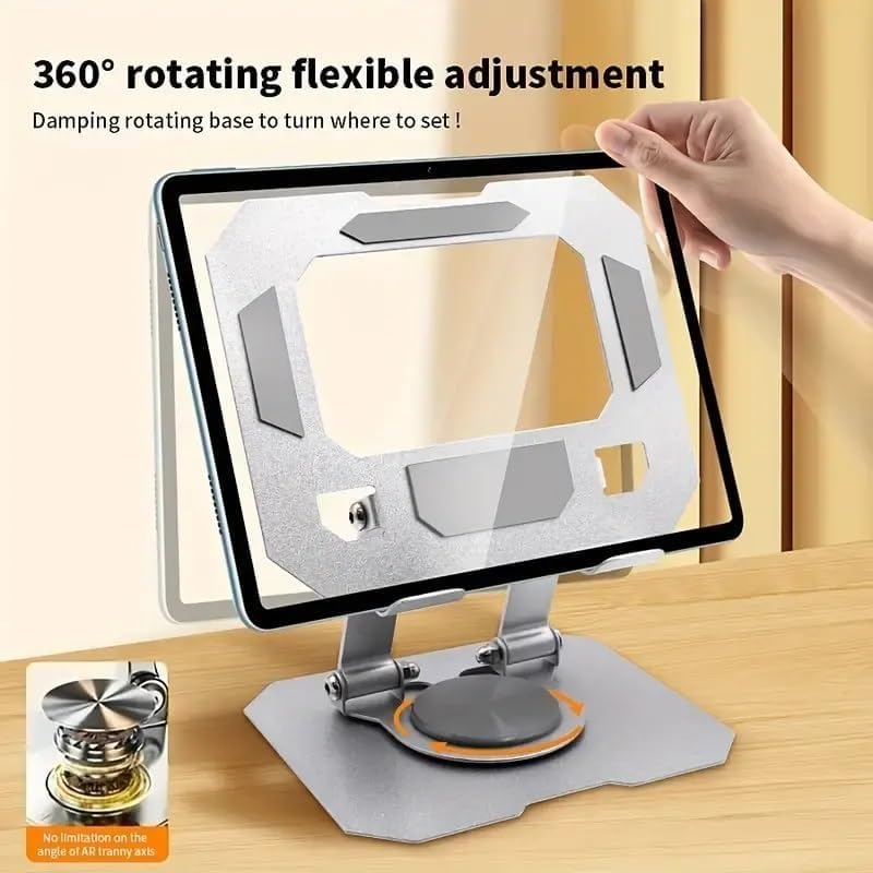 Image of Foldable Metal Laptop Stand for 10-17 Inch Laptops with Stable Base (White)