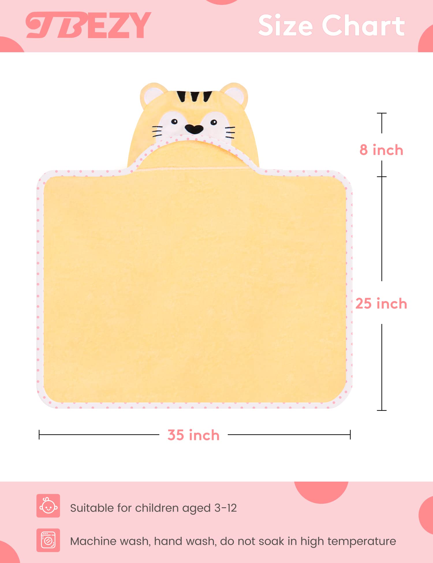 TBEZY - Capa de baño para bebé con capucha, algodón con diseño animal, toalla de baño para bebé recién nacido (Tigre)