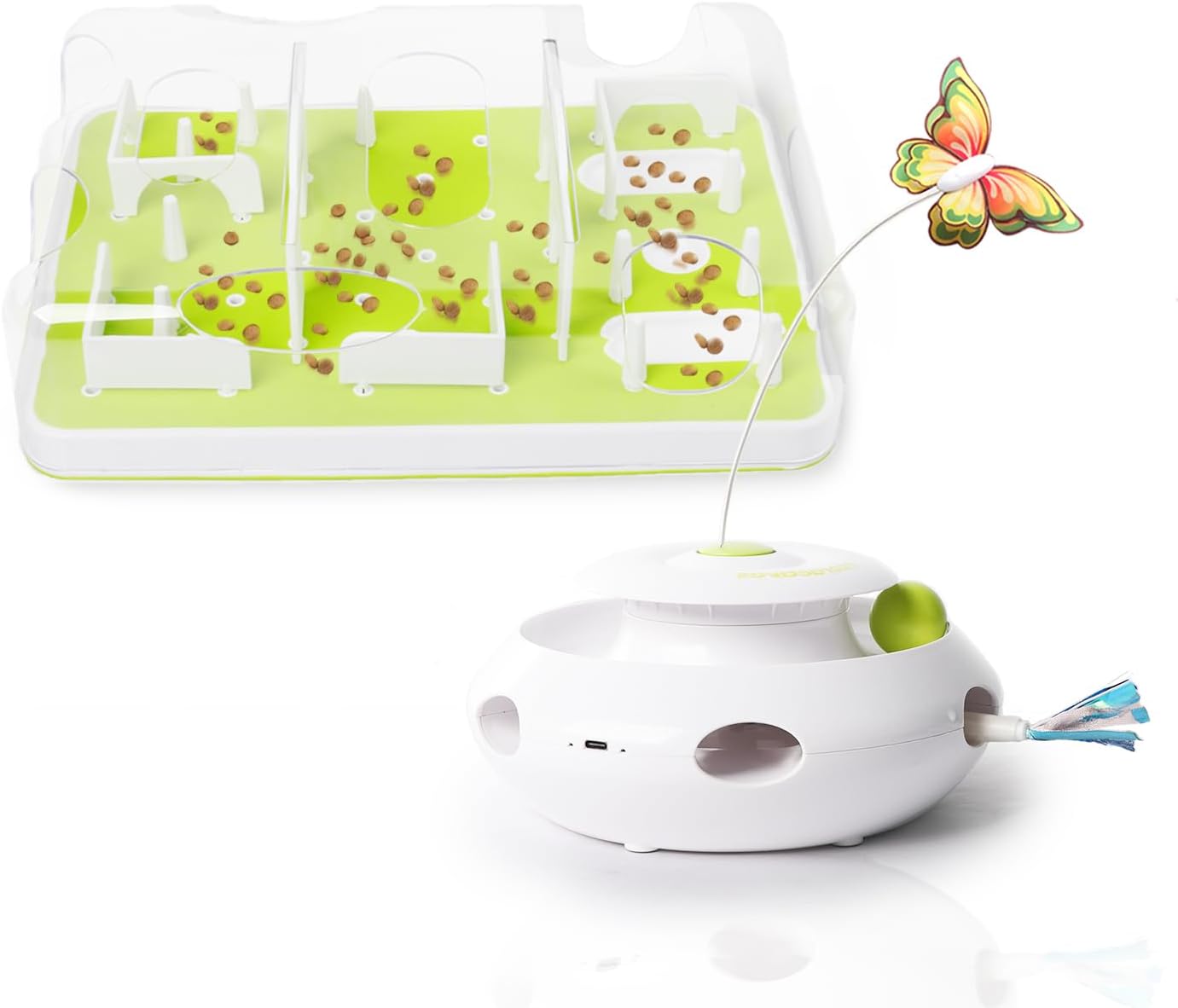 ALL FOR PAWS Cat Puzzle Feeder with 3 in 1 Cat Toys