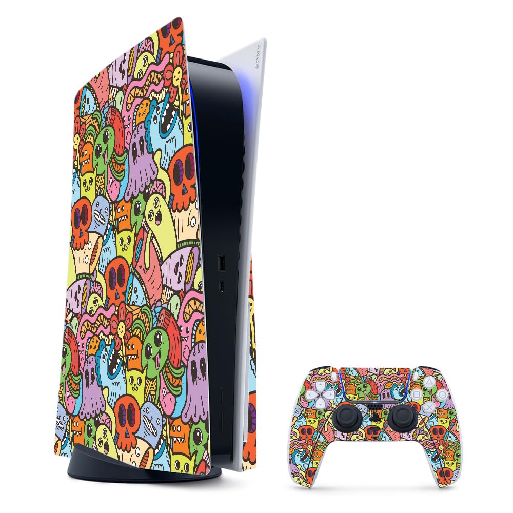 Glossy Glitter Gaming Skin Compatible with PlayStation 5 Bundle - Bow Assortment - Premium 3M Vinyl Protective Wrap Decal Cover - Easy to Apply | Crafted in The USA by MightySkins
