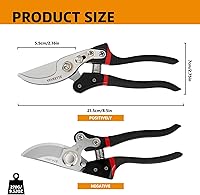 Vista 2 de Pruning Shears, 8.5" Professional Garden Shears, SK5 Steel Hedge Clippers, Garden Clippers Handheld, Heavy Duty Garden Scissors Tools, Pruning
