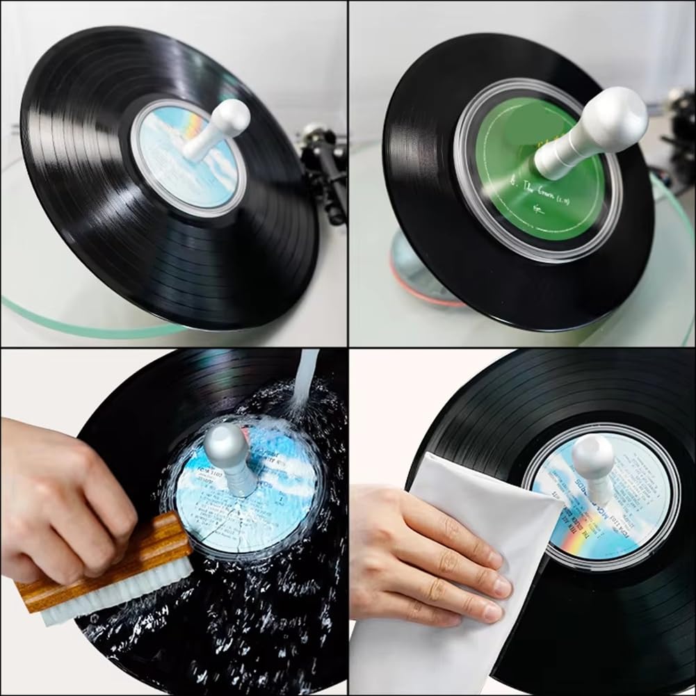 Etichetta Saver 5 in 1 Set di Pulizia Impermeabile Record Strumento Pulito Album LP Vinil Protector Cleaning Care Clip Kit
