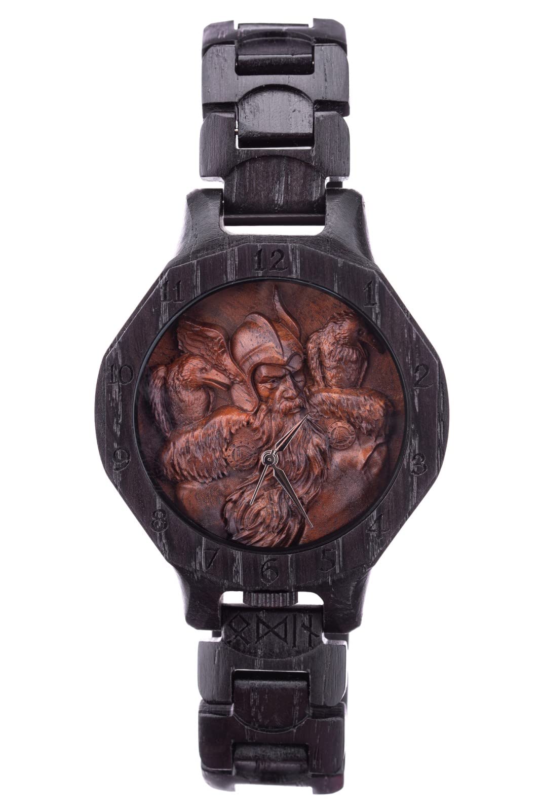 GenericOdin Wooden Watch | Vikings Men's Watch | Mens Gift Custom Watch | bog Oak Watch for Man | Asatru Engraving and Customization