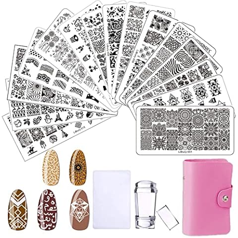 JEEWHEET Nail Art Stamping Plates Set Cover