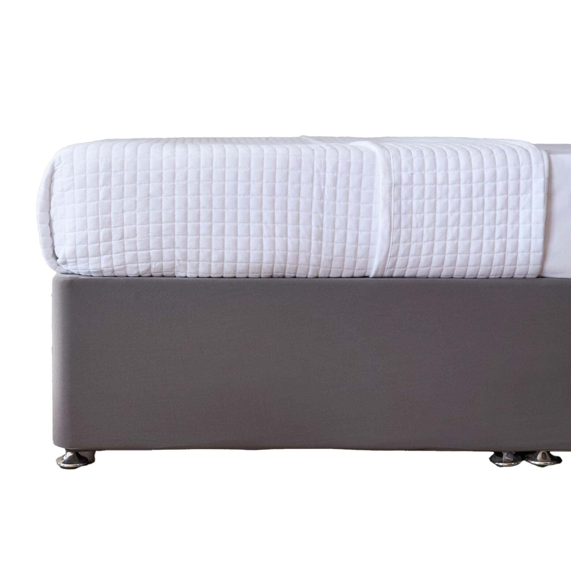 Charcoal Grey Jersey Cotton Divan Bed Belledorm Base Wrap Valance In Single Bed Size In Deep Fit