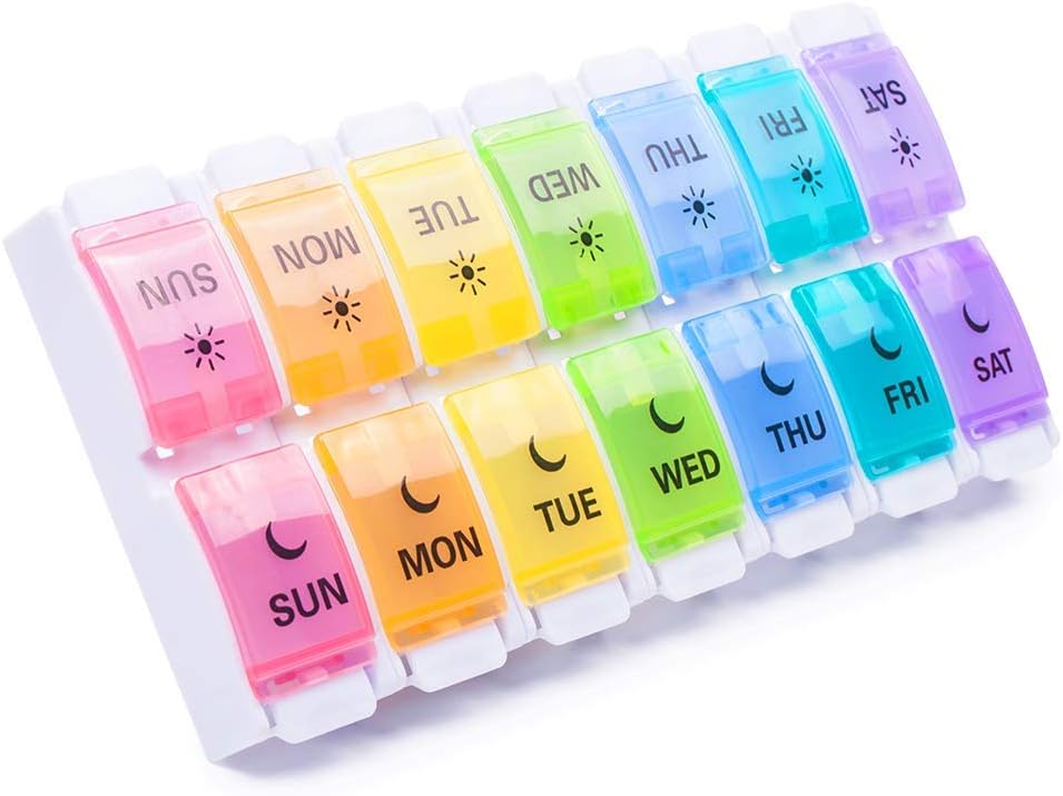 Bug Hull 7 Day Pill Box Small 7 Days 2 Compartments for On The Go