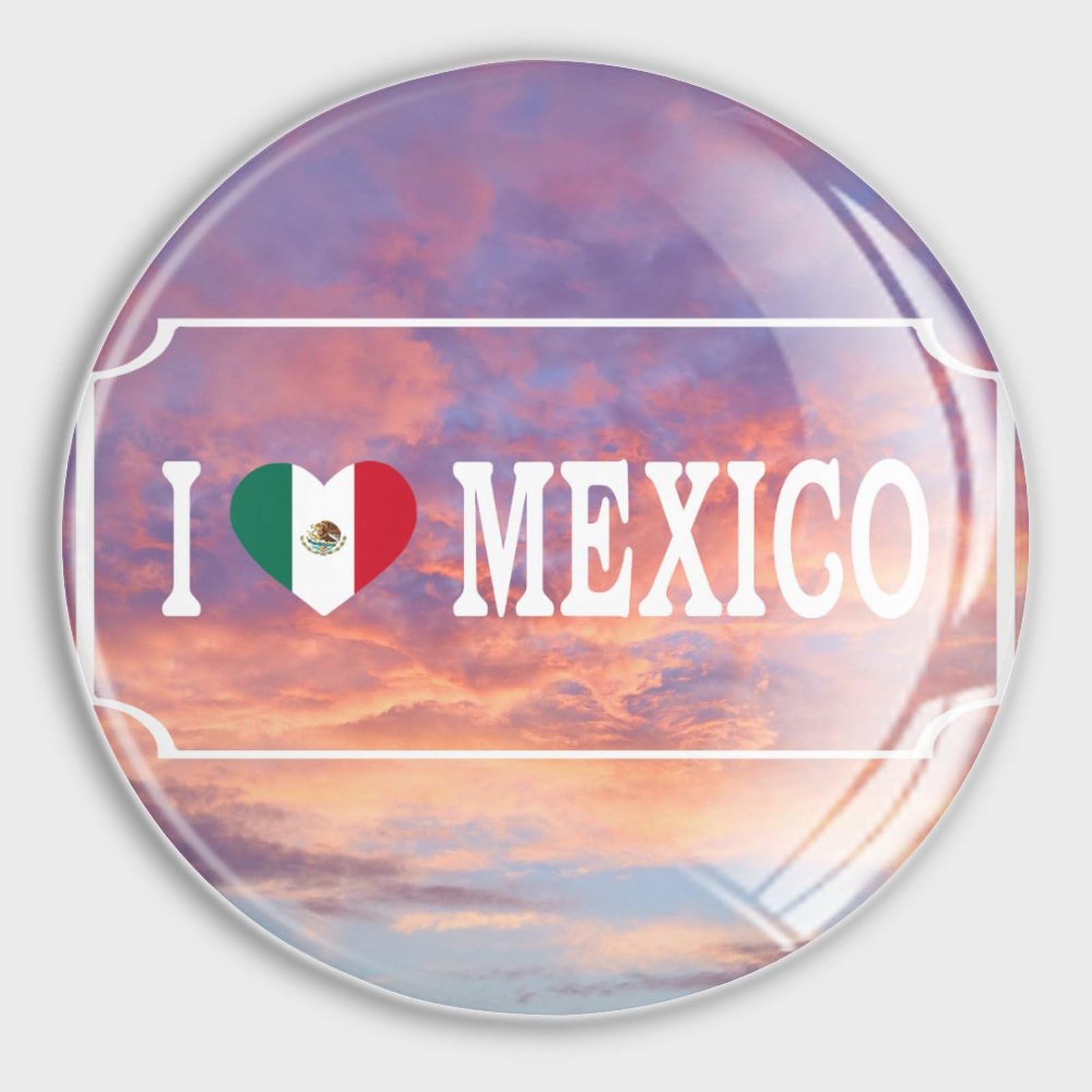 Aimants ronds I Love Mexico pour égayer la cuisine et le bureau lot de 4