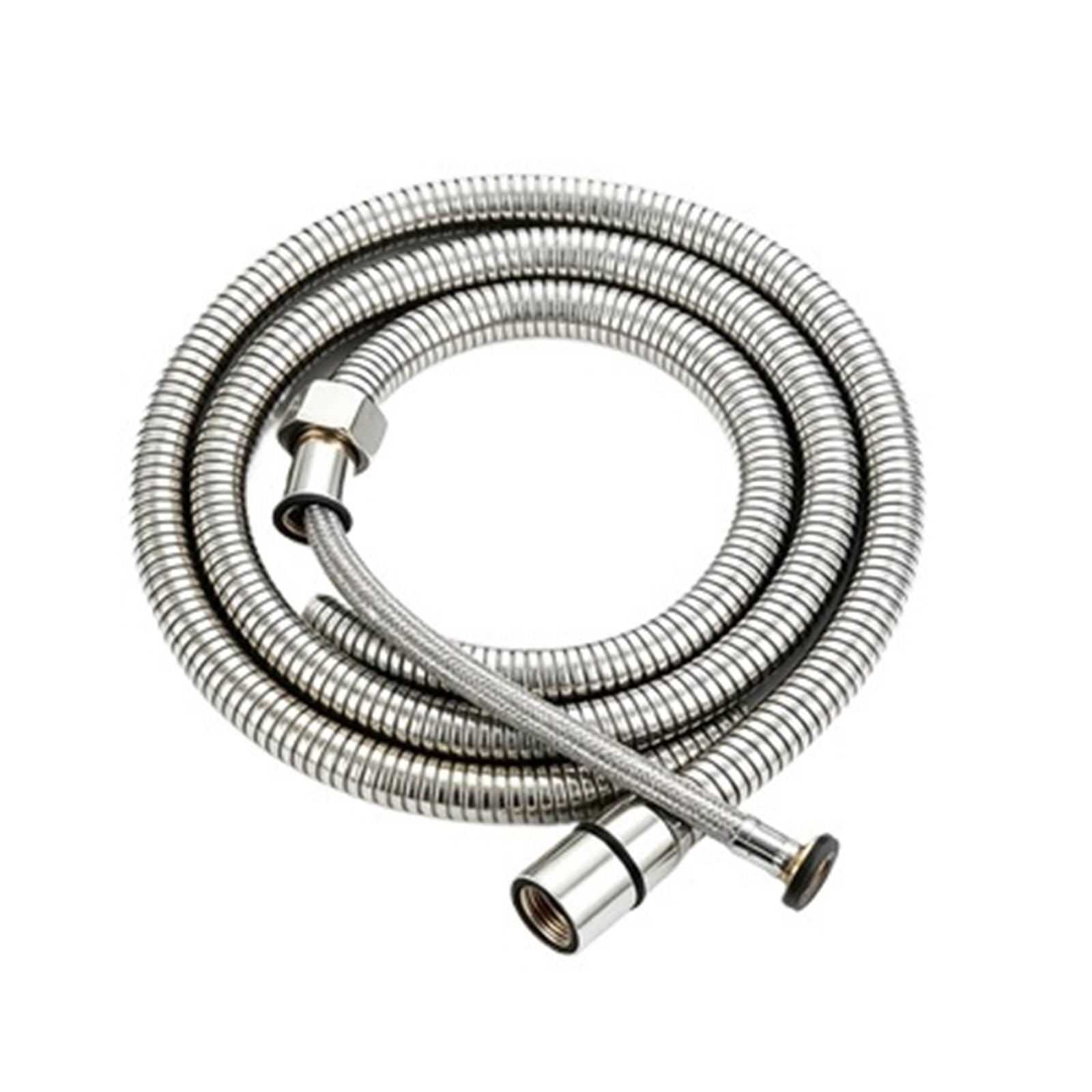 Kdberhfsa Silver Shower Hose, 1.5M/2M Stainless Steel Shower Hose,Anti Winding Explosion-Proof Water Tube Faucet Hose,Universal G1/2 Connection(Silver)