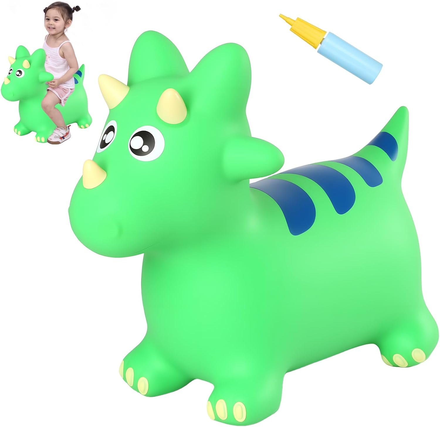 INPANY Bouncy Horse, Lion Hopper Toys, Toddlers Plush Bouncing Animal Hopping, Bounce Buddies, Inflatable Ride on Rubber Bouncer, Indoor Outdoor Birthday Gifts Toy for 2 3 4 Year Old Girls Boys