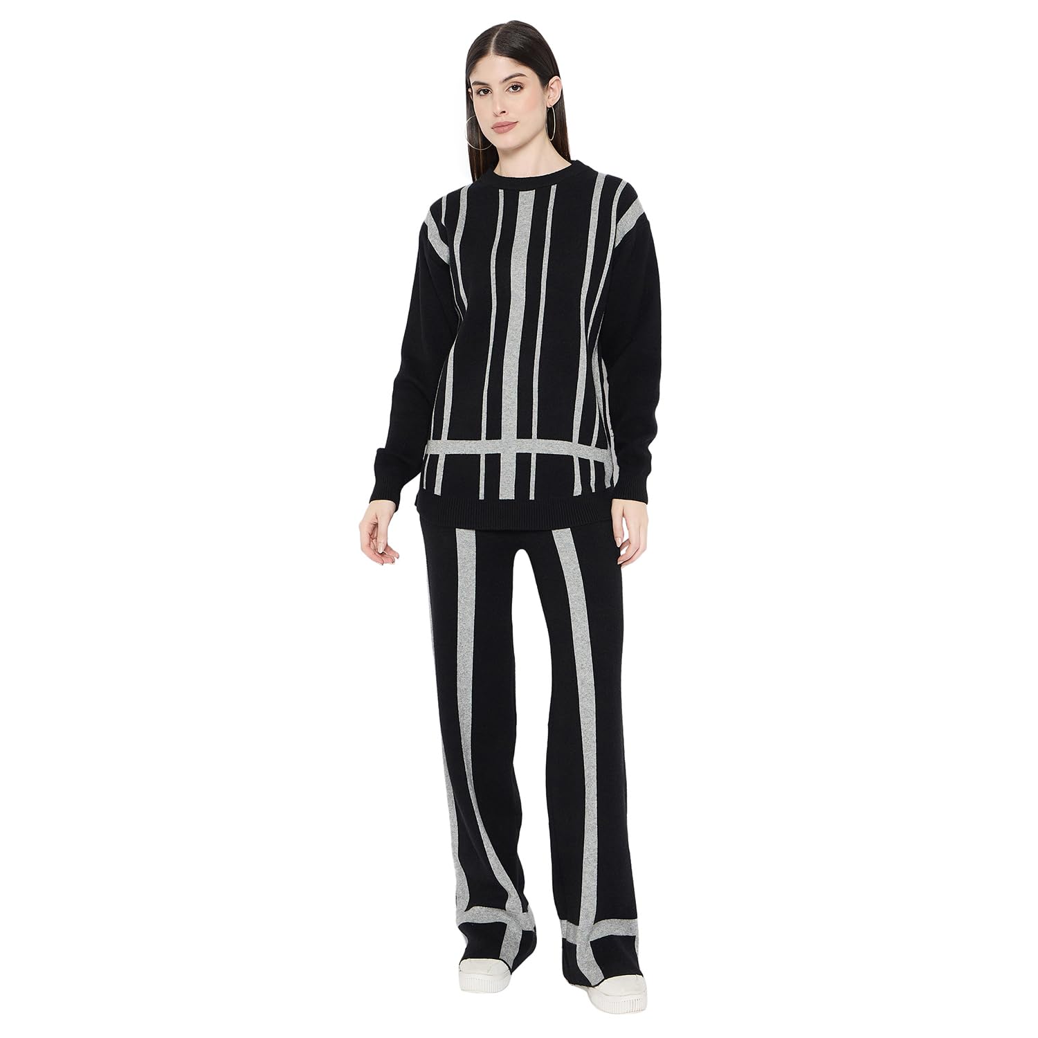 camey Women's Long Sleeve round neck woolen Co-Ord Set-picture-11