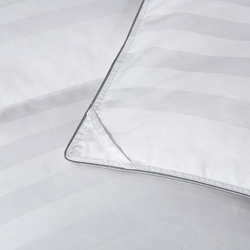 Miniatura 7 de Dreamhood Edredón ligero de plumas de ganso tamaño Queen edredón de plumón blanco edredón de cama matrimonial 100 algodón carcasa de 90 x 90 pulgadas