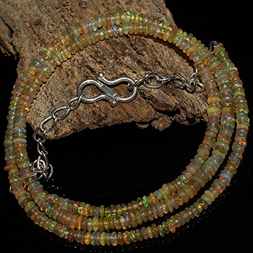Opale de feu naturelle Welo : offrez un collier de perles LKBEADS pour un moment inoubliable