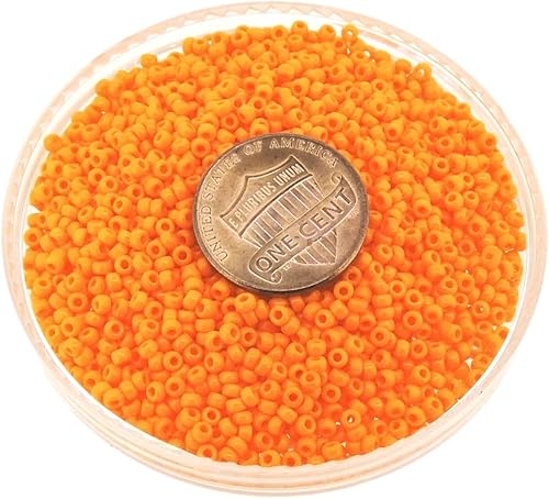 Miniatura 5 de Perlas de cristal de rocailles de color naranja claro Opaque Miyuki 11/0, 0.85 oz