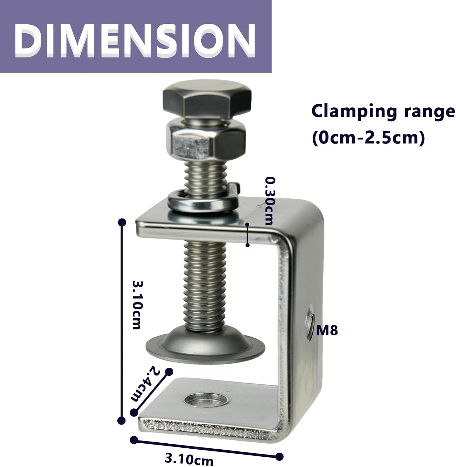 Stainless Steel C-Clamps, Mini Tiger Clamps for Woodworking, Heavy Duty Metal U Clamps with Stable Wide Jaw Opening/I-Beam Design for Metal Working Woodworking Welding Building (1 3/16 In-6pcs)
