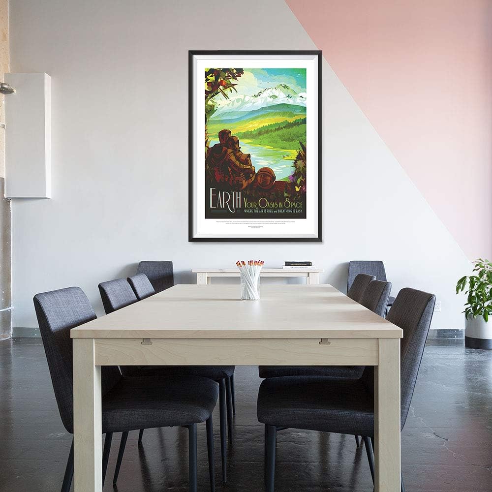 EzPosterPrints - Visions Of The Future, Nasa Space Tourism Posters - Nasa Art Print For School, Kids Room,Home Office Décor - Earth - 32X48 Inches