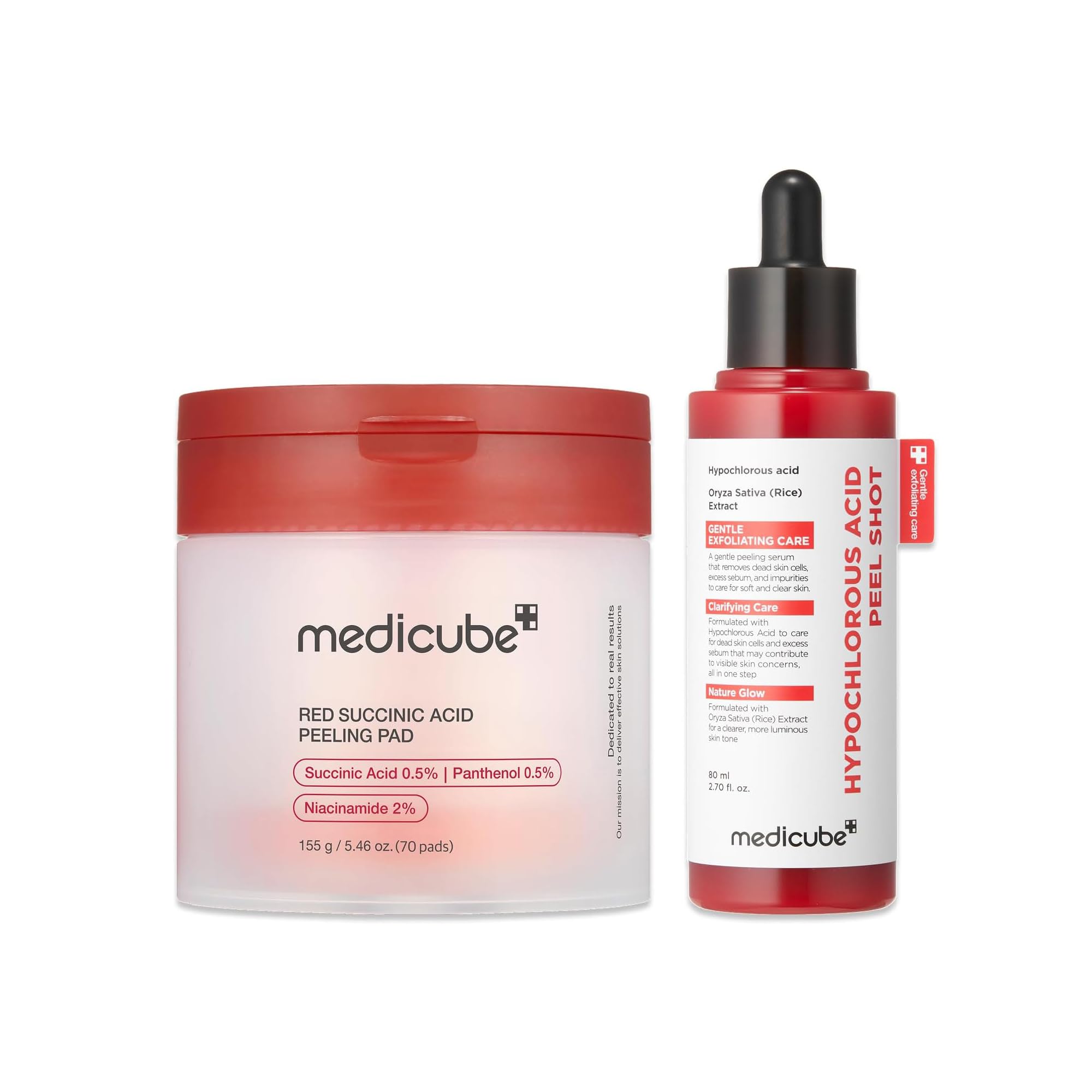 medicube Peel & Swipe Duo - HOCI Peel Shot & Red Succinic Pad