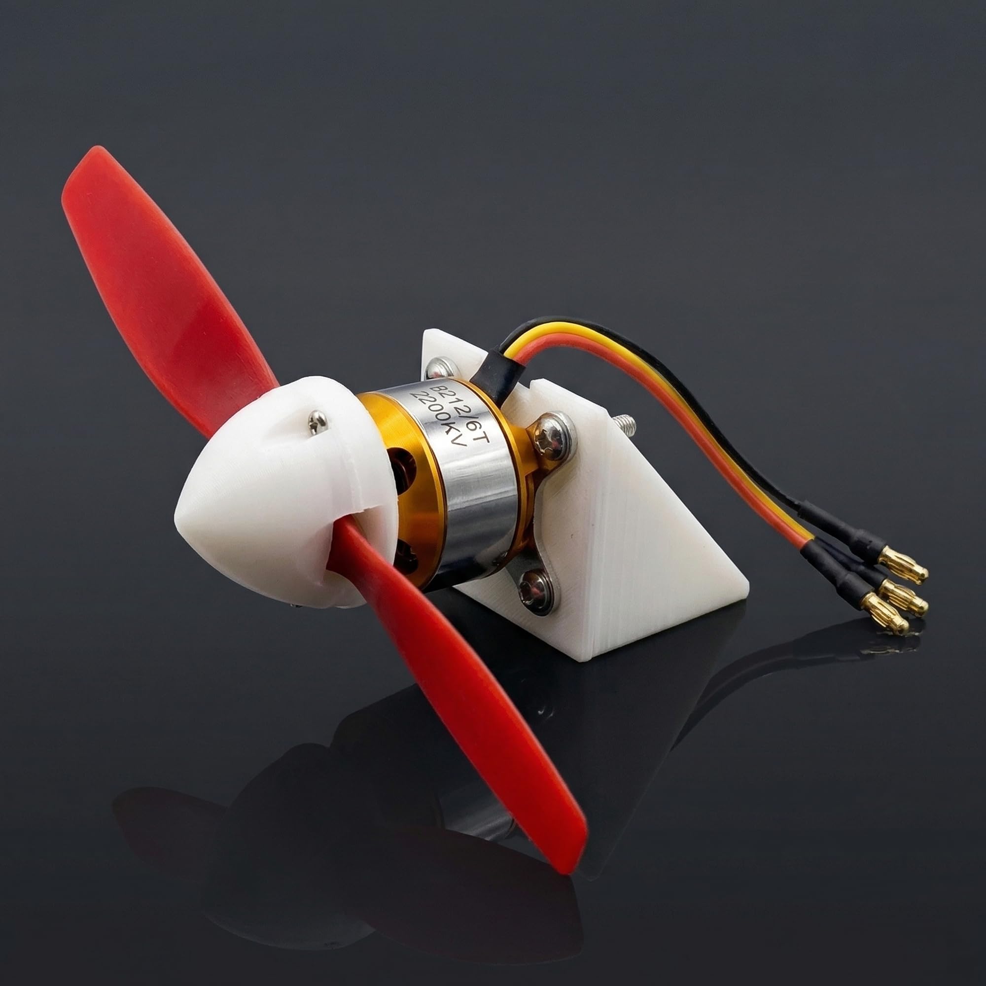 Premium 3D Printed BLDC Motor Mount & Aerodynamic Spinner Combo | Compatible with A2212 Brushless Motors | Lightweight 4x4cm L-Bracket Base for DIY RC Planes & Fixed-Wing Aircraft (White)-image-10