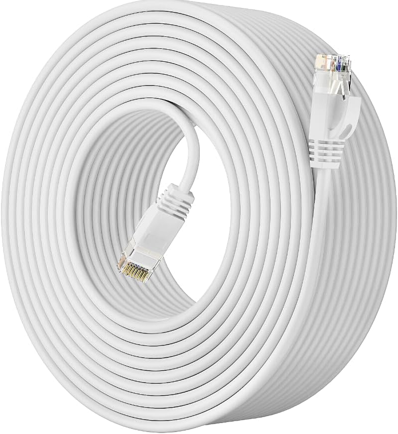 Soibke Internet Cable 5m, Cat 6 Ethernet Cable 5m, RJ45 Network Cable Outdoor Indoor, High Speed UTP Lan Cable Gigabit Waterproof White Patch Cord for Router Modem