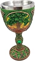 Vista 2 de Ebros Gift Gran árbol sagrado celta antiguo de la vida Yggdrasil copa de vino cáliz figura de 8 onzas, símbolo de rejuvenecimiento, curación