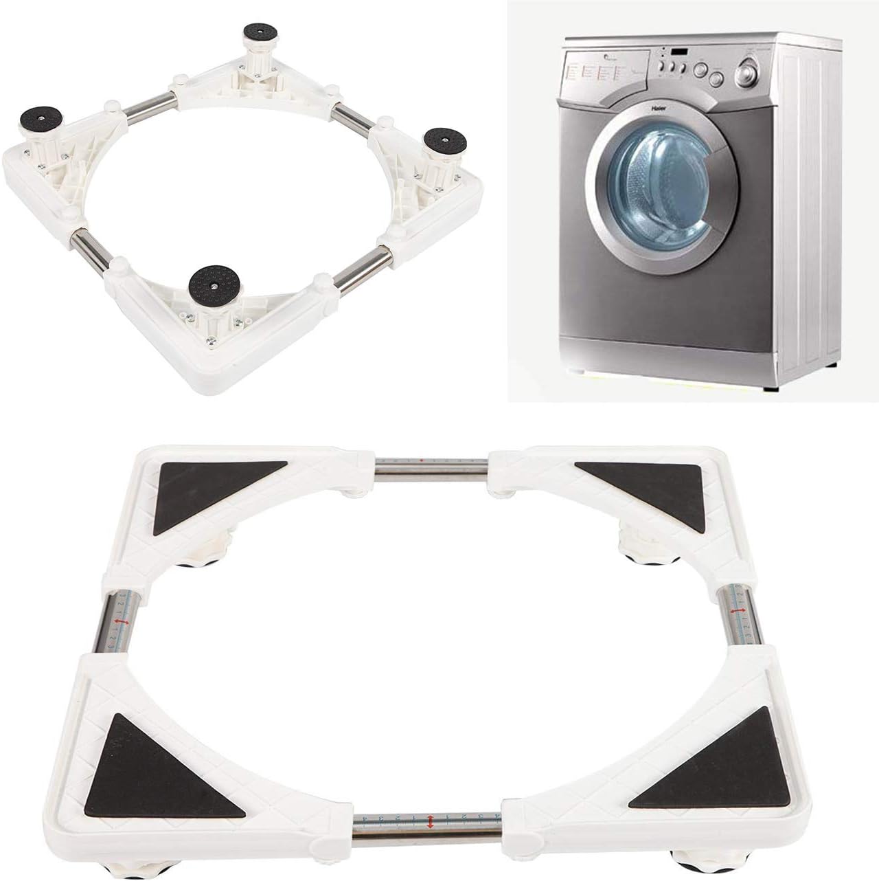 BEAMNOVA Mini Fridge Stand Adjustable Base Washer Dryer Pedestals Riser for Laundry Washing Machine, Size Height Adjustable Work Platform