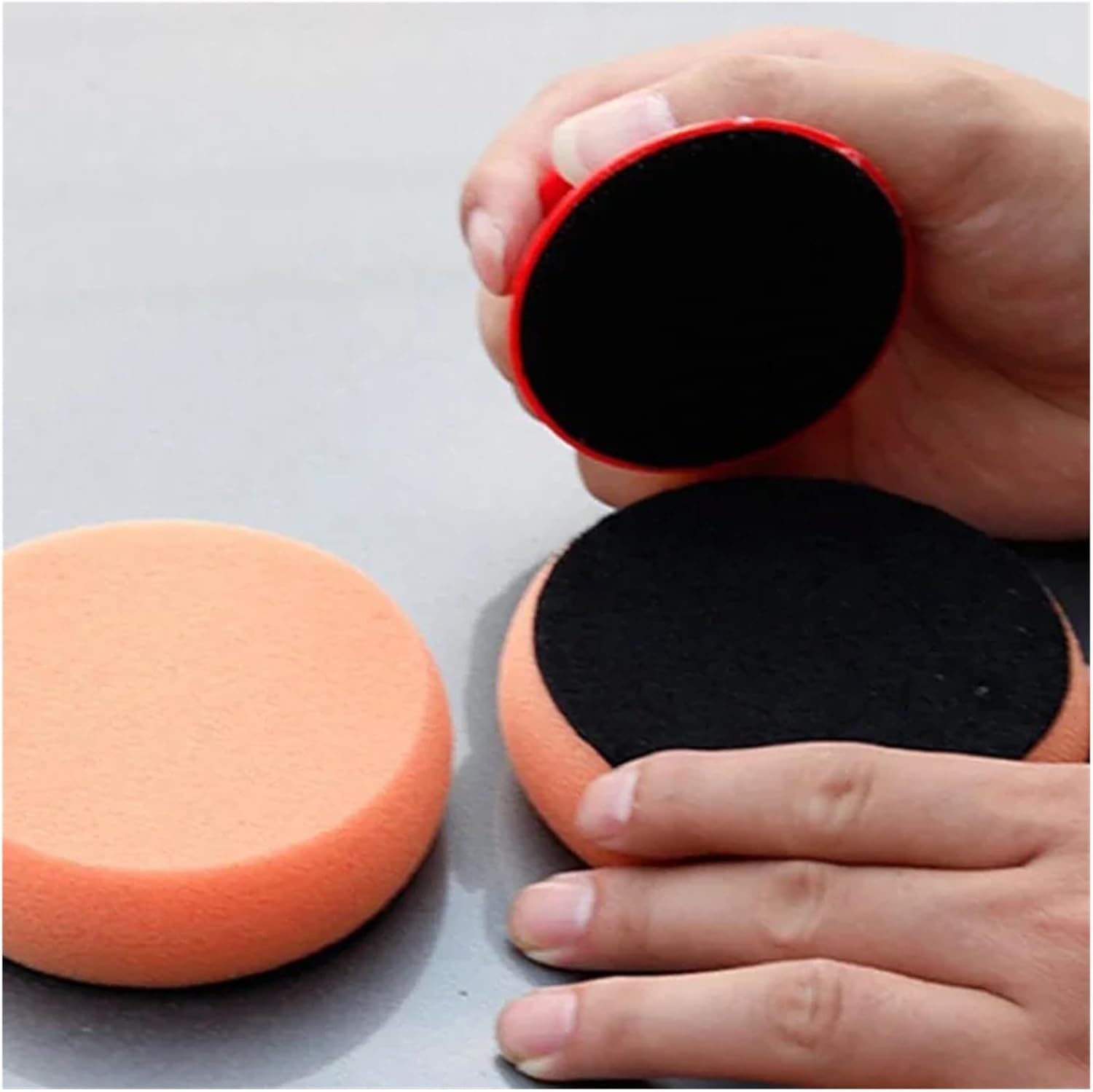 6Pcs Car Wash Wax Sponge Polish Pad Polishing Cleaning Applicator Pad Handle