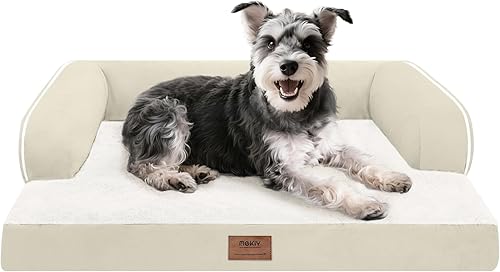 Miniatura 39 de Cama ortopédica extra grande para perros impermeable: cama de espuma viscoelástica para perros XL y extra grandes, sofá sofá, lavable con funda Azul