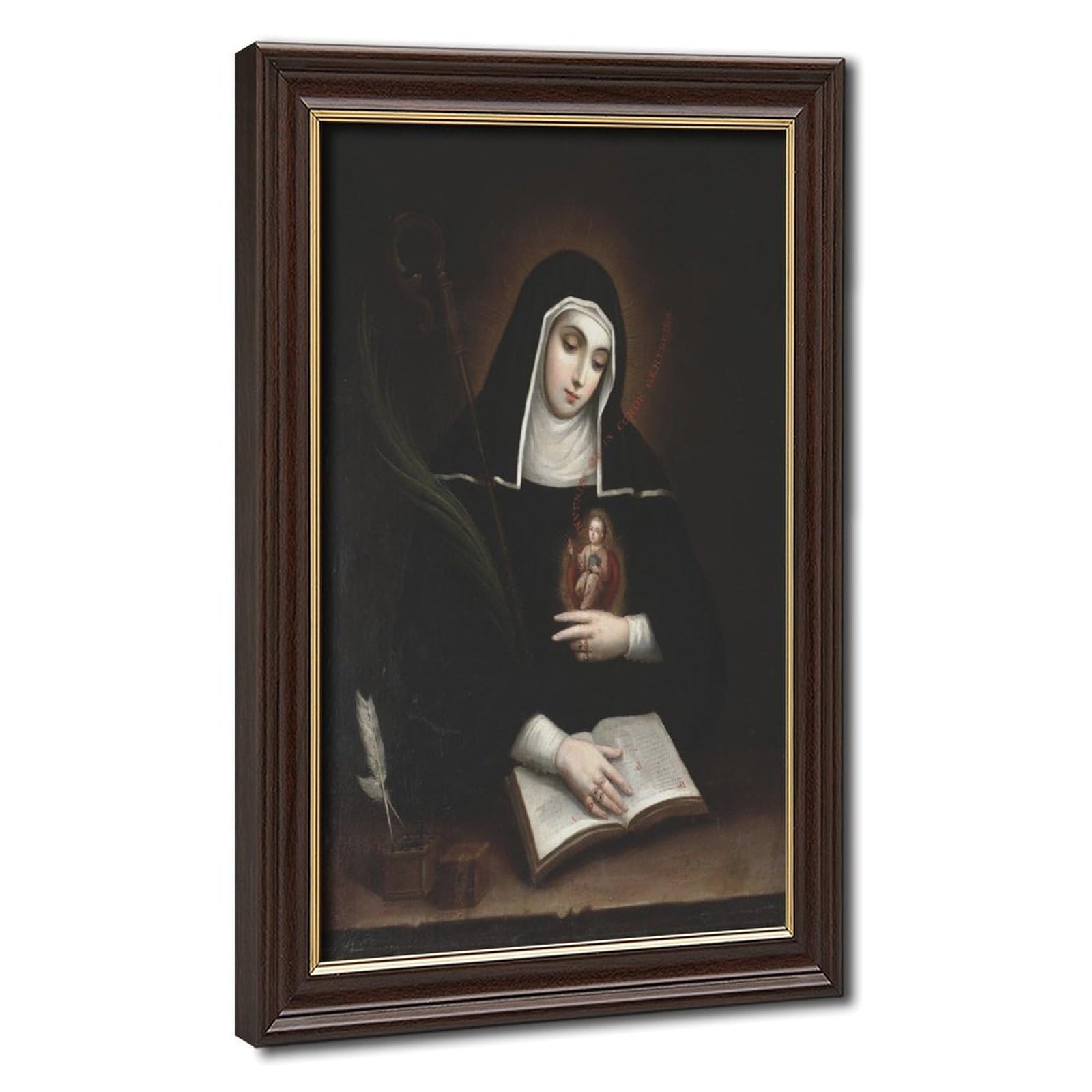 WCYB Saint Gertrude Patron of Travelers Posters Prints Canvas Deco Paintings Wall Art Hangable Frame 20" L X 30" W