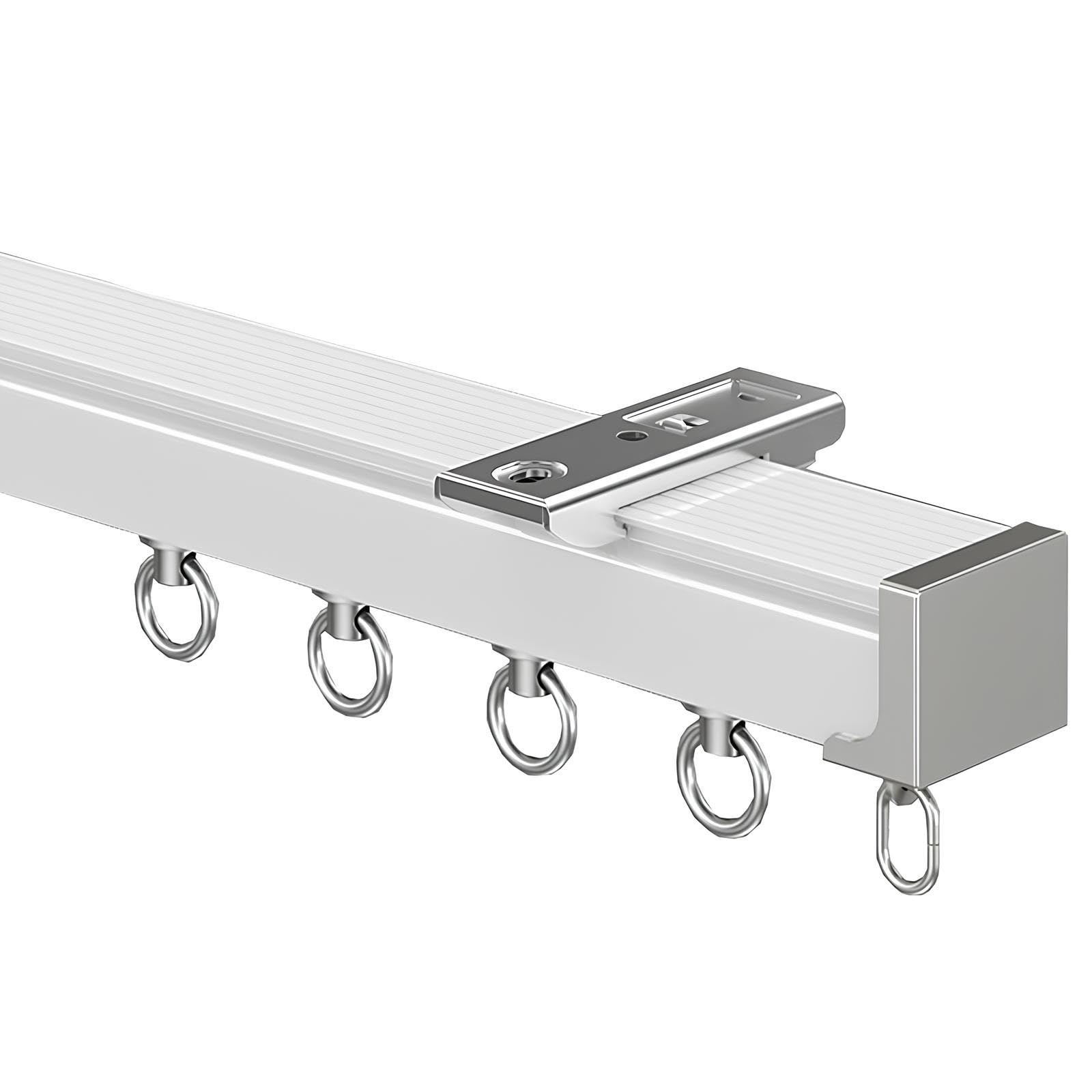 Rail de plafond robuste blanc 1,5m avec rouleaux silencieux pour douche et baie vitrée