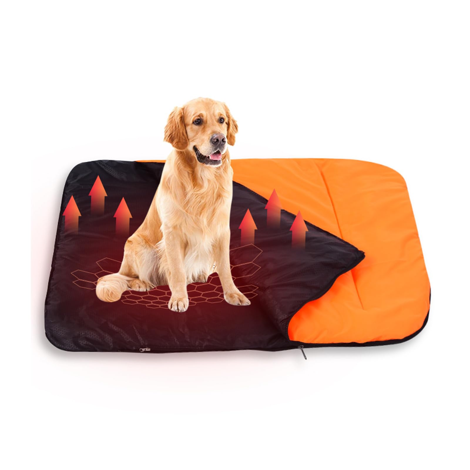 XAGMODSHN Tapis chauffant portable alimenté par USB pour animal domestique, contrôle de la température, housse amovible et lavable pour chiens, chats, matelas chauffant pour chien avec alimentation