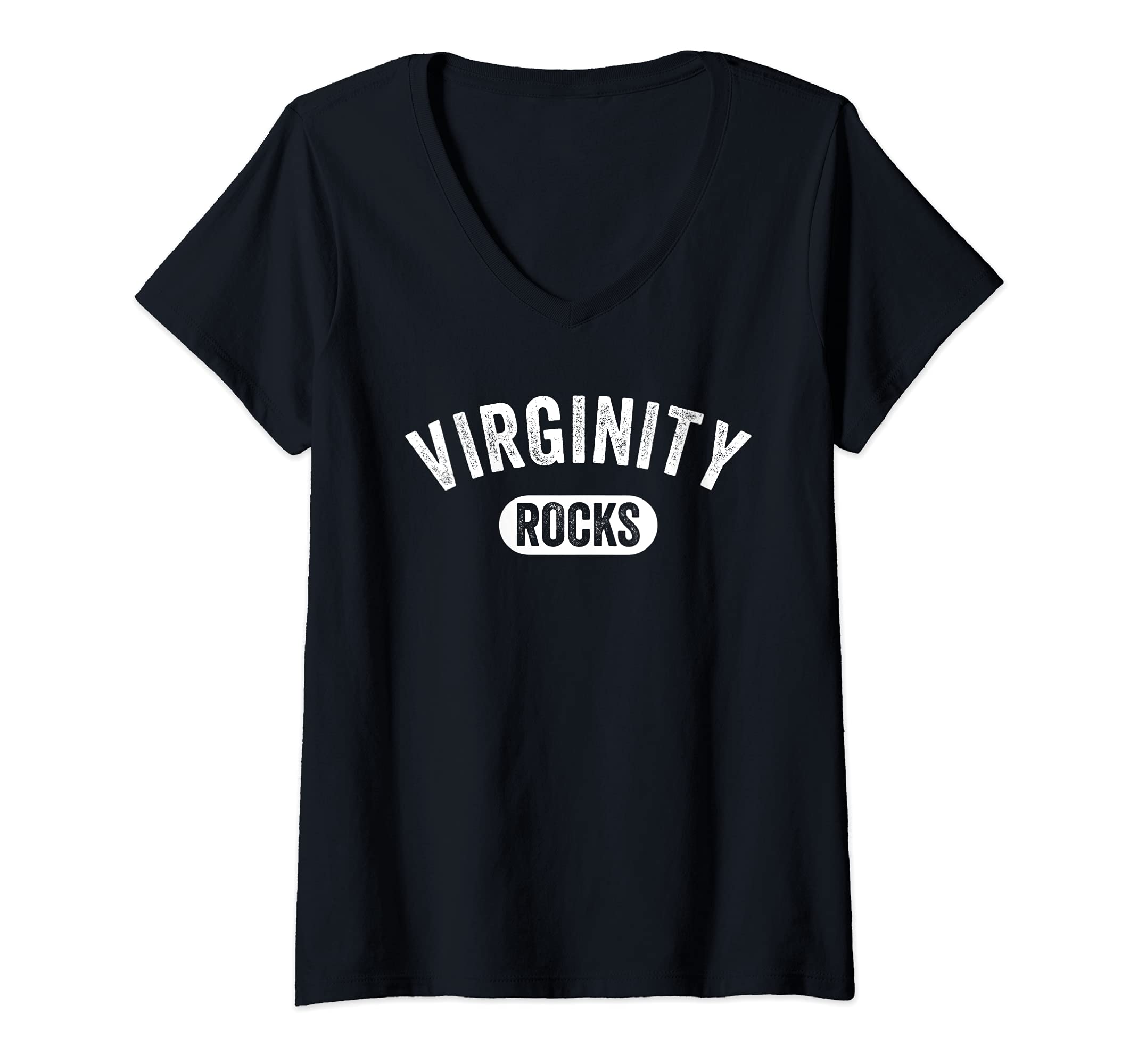 Virginity RocksWomens Virginity Rocks V-Neck T-Shirt