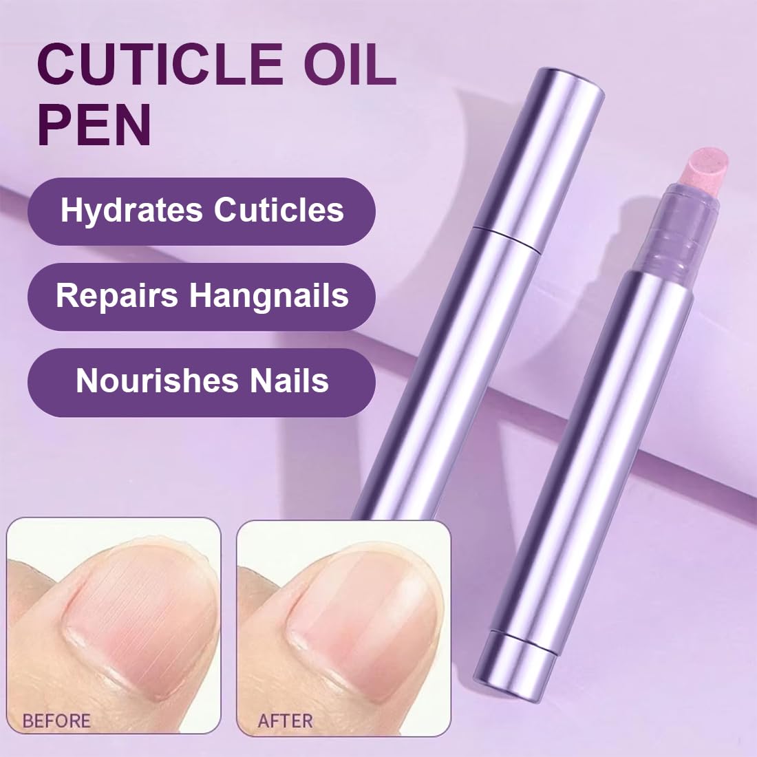 2 Pezzi rimuovi cuticole unghie, Nail care pen, Routine de soins des ongles stylo