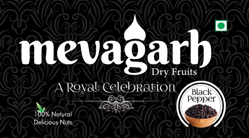 Mevagarh Dry Fruitt Whole Cashew 4 PC PIECES | Whole Cashew Nut | Cashew in fresh Jar | Gluten & GMO Free | Super Crunchy, Delicious & Healthy Nuts (Pack of 1, Black Pepper (200 g))