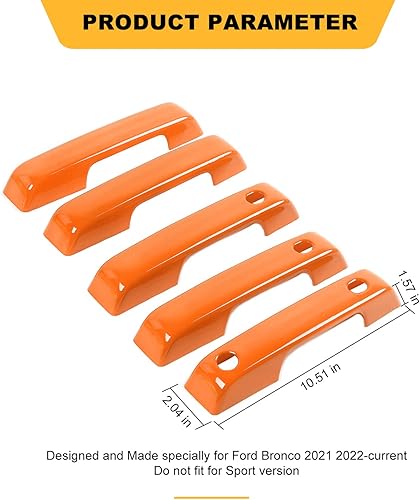 Miniatura 10 de Jeliker Funda para manija de puerta Bronco, cubierta de manija de puerta trasera para Ford Bronco 2021 2022 2023, accesorios exteriores, color
