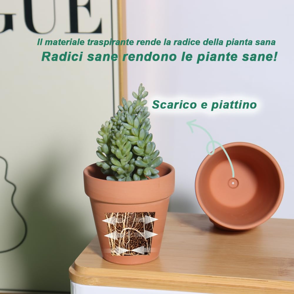 vensovo Vasi in terracotta con drenaggio, 7,6 cm, confezione da 20 vasi per fiori in argilla, vasi per piante grasse, ideali per piante, artigianato, bomboniere di nozze