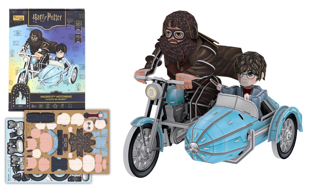 EXPLORA - Hagrid's Motorcycle - Officially Licensed Harry Potter - 3D Puzzles - 540313-192 Pieces - No Glue or Scissors - Construction Game - Gift - Model - From 8 Years