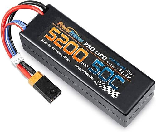 Miniatura 2 de Powerhobby 3s 11.1V 5200mah 50c Lipo Batería Hardcase XT60 Plug w Adaptador (2 unidades)