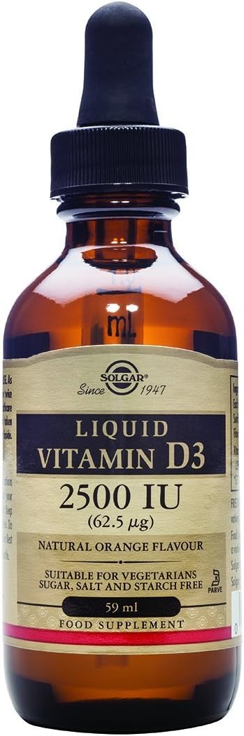 Solgar Liquid Vitamin D3 2500 IU (62.5 µg) - Keeps Bones and Teeth Healthy - Supports Immunity - Vegetarian