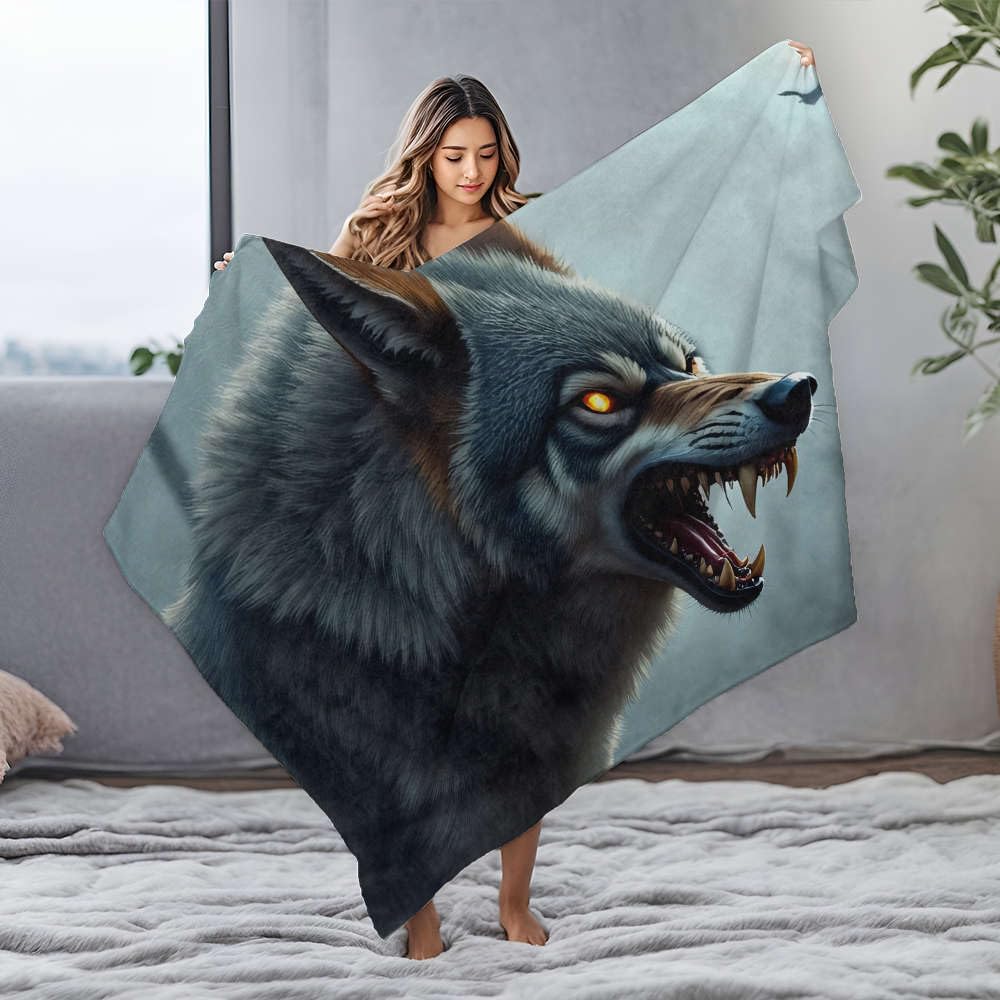 Couverture en peluche loup sauvage pour des soirées cocooning au chaud