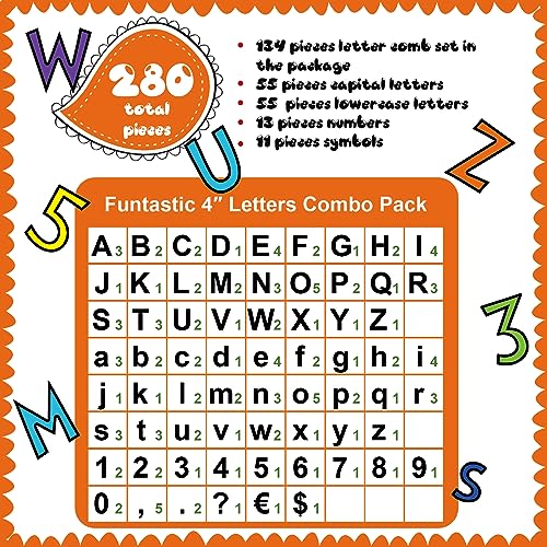 Tenare 134 Pieces 5 Inch Bulletin Board Letters Alphabet Numbers Combo Set Back to School Letter Cutouts for Bulletin Board Display Home Decor(Novelty Rainbow Color) - Image 2