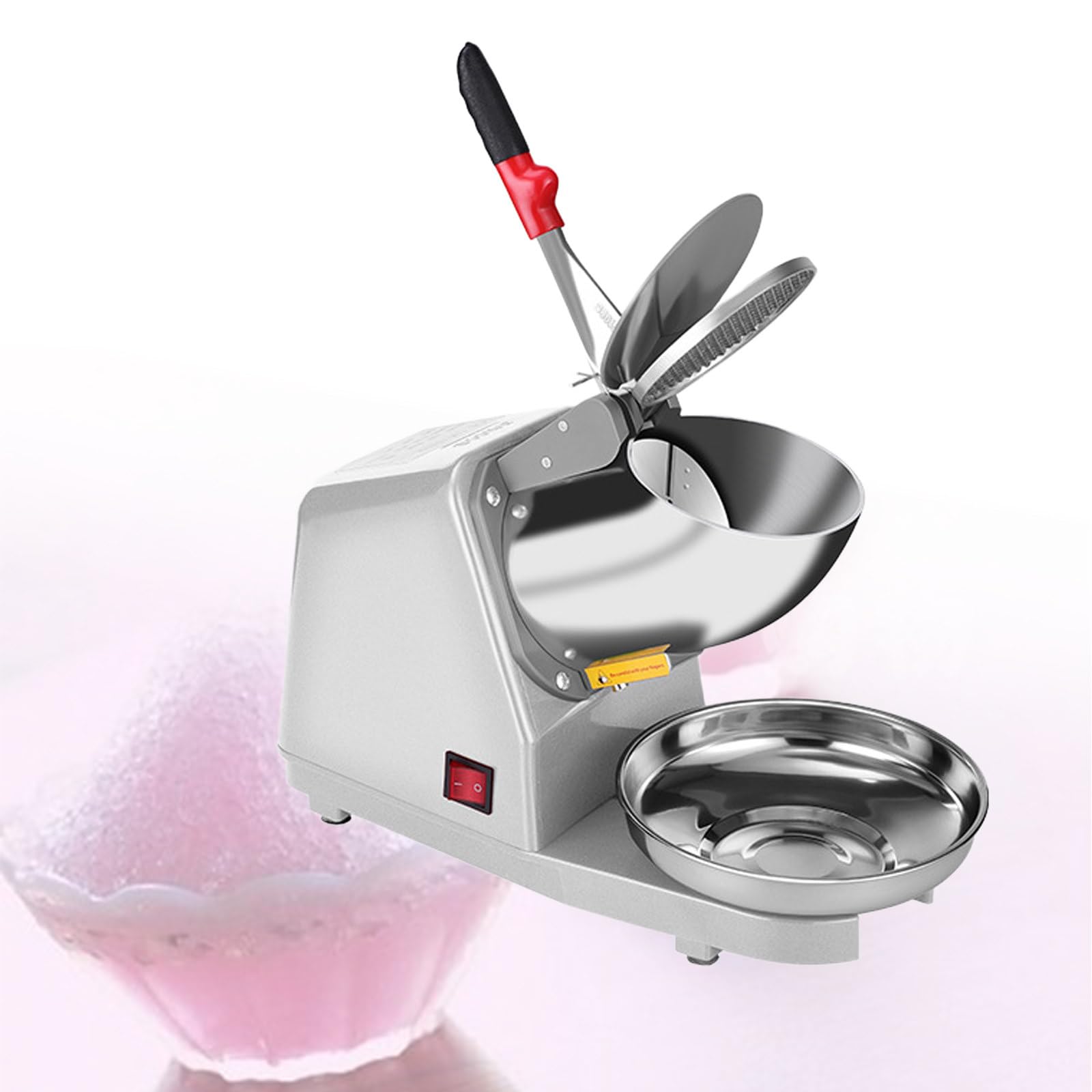 Trituradora de Hielo eléctrica, máquina para Hacer Conos de Nieve para postres, cócteles y Hielo raspado, Cuchillas Dobles de Acero Inoxidable.