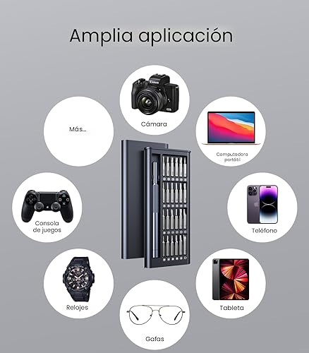 Miniatura 6 de AXTH Juego de destornilladores de precisión pequeños 25 en 1, kit de herramientas de reparación magnética profesional para teléfono, computadora,