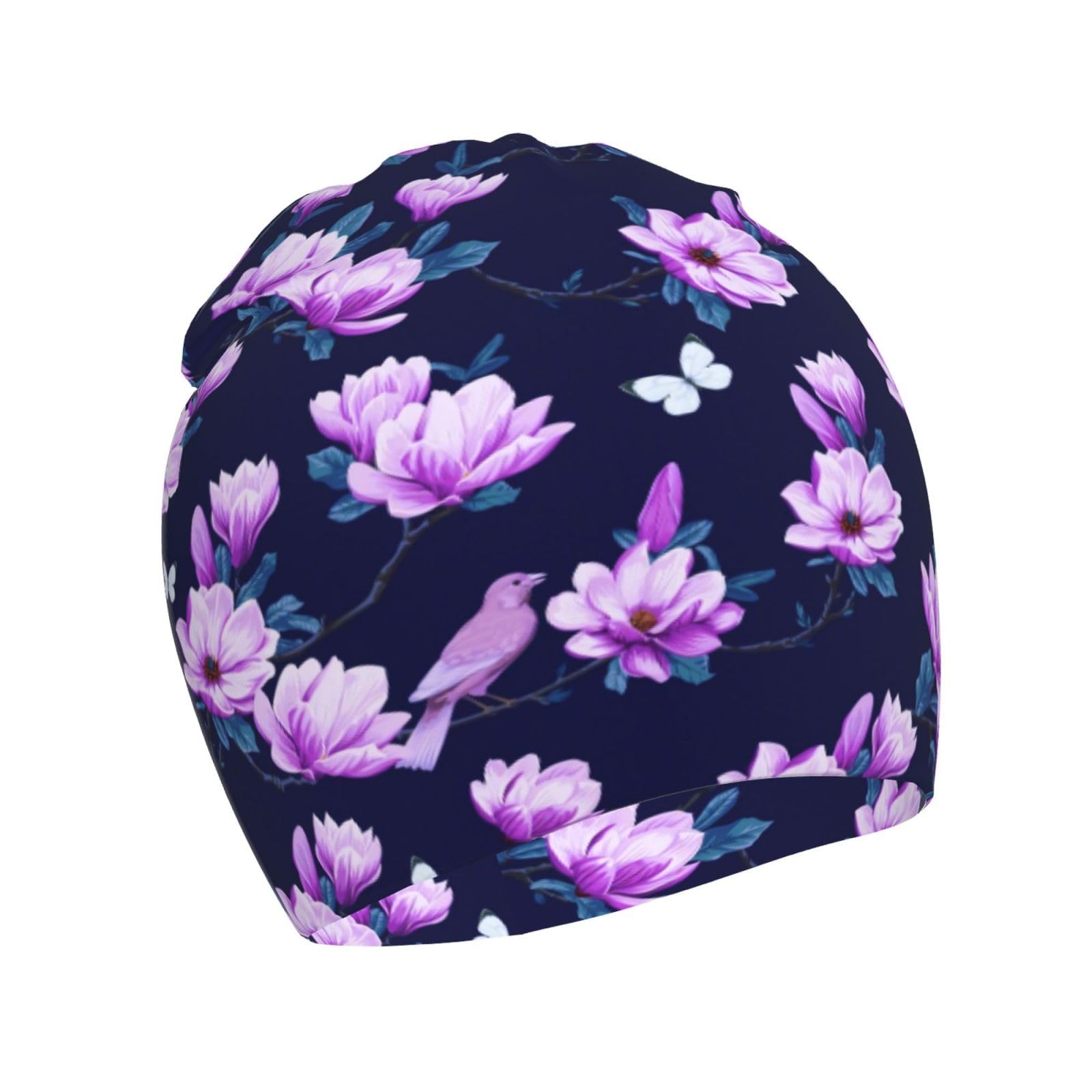 Cherry Blossoms Flower Pattern Kids Beanie Hats Warm Knit Beanie Cap Skull Caps Gifts Decor for Boys Girls