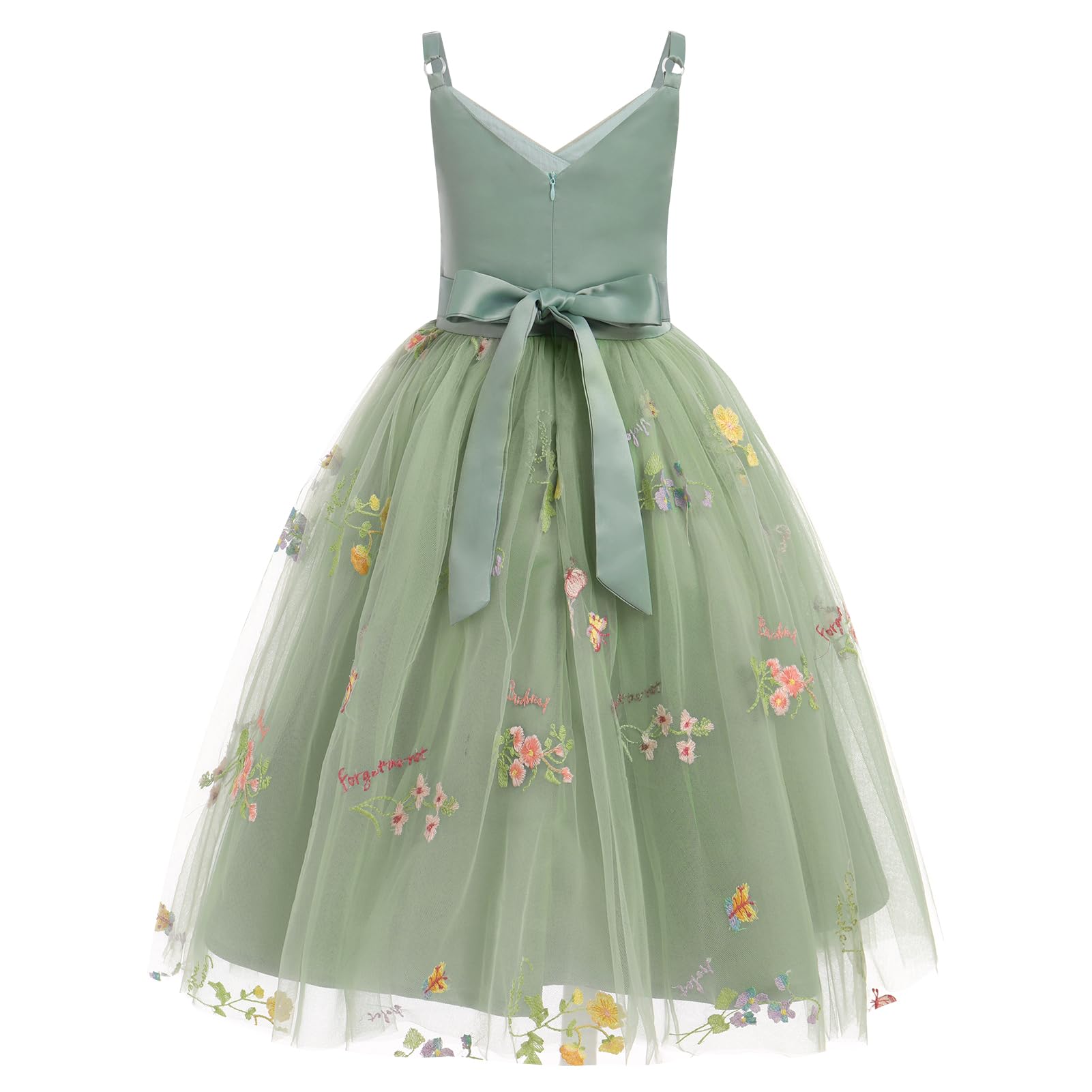 Odizli Vestido de princesa para niña sin mangas, tirantes delgados, cuello en V, vestido de tul, festivo, boda, vestidos de flores