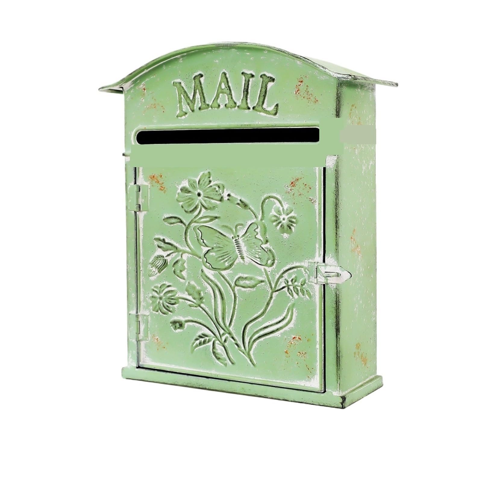 FGJsfhrDTU Letter Box, Wall Mounted Mail Box For Storing Messages Leaving Message Decorate Postal Retro Rustic Mailbox(Grey)(Green)